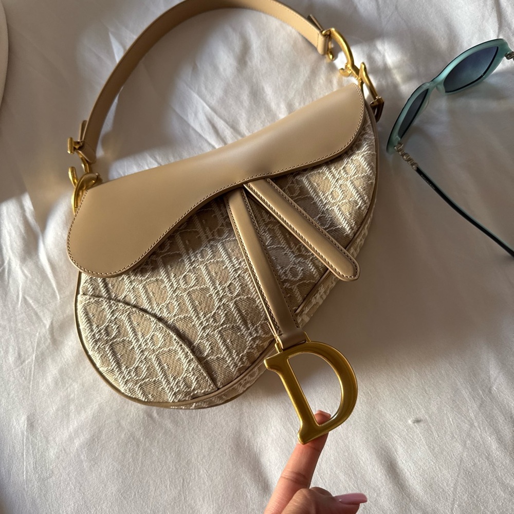 Dior Monogram Saddle Bag Tan
